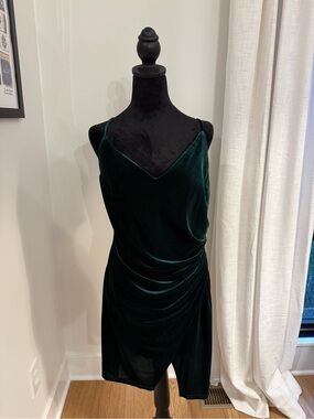 Ever Pretty Emerald Green Velvet Midi Dress Size 20